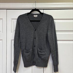 Spier and Mackay Merino Wool Cardigan - Gray - Medium